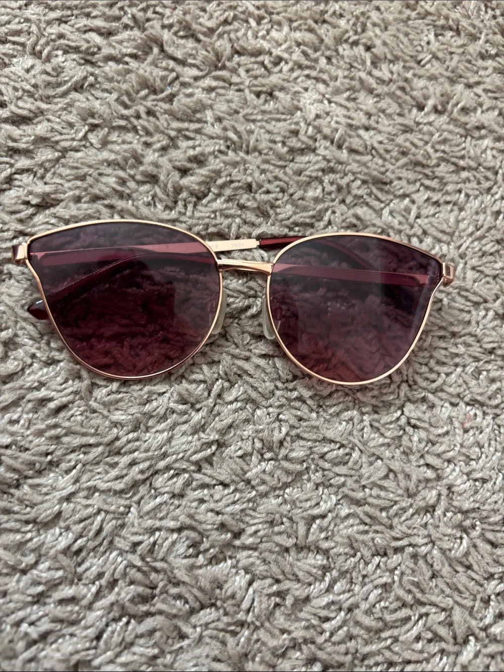 Women's Rose Gold Sunglasses with Pink Lenses